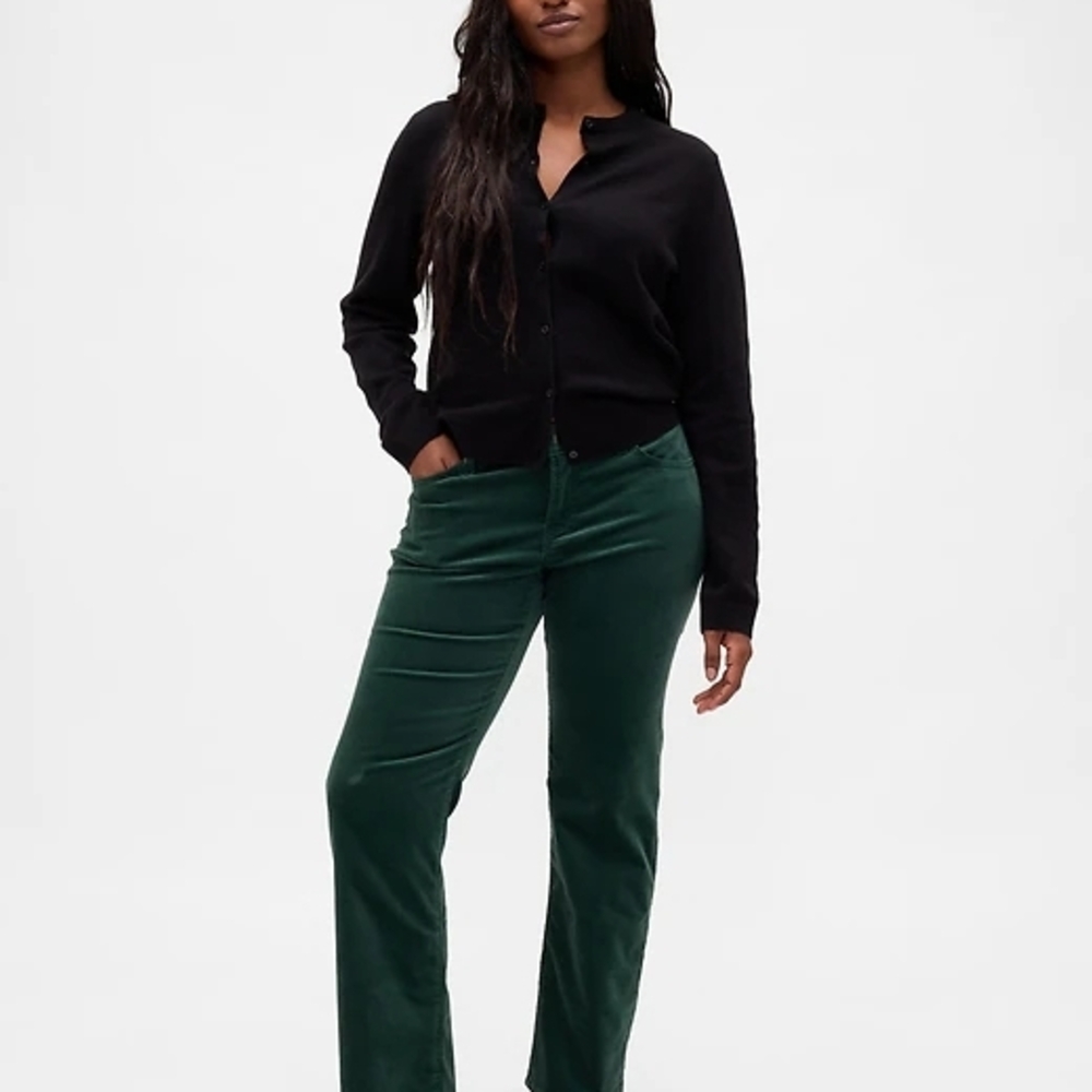 Low Rise Velvet '90s Slim Straight Pants - Picture 6 of 13